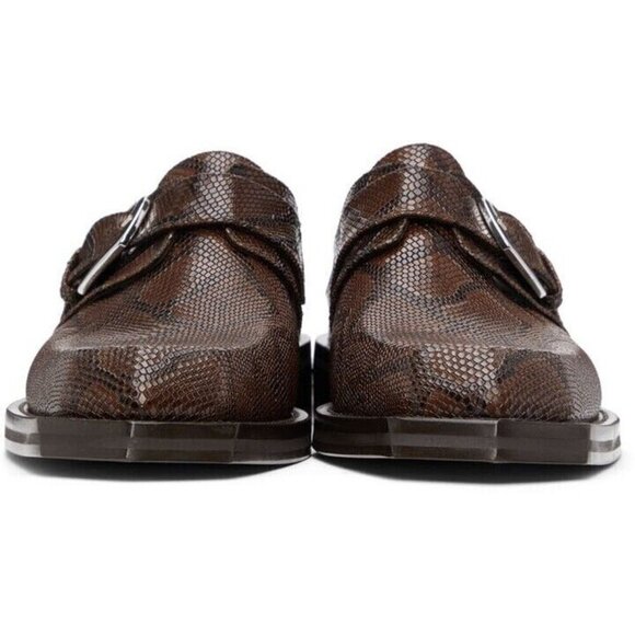Martine Rose Python Chisel Toe Mules 40 M7 W10 Brown New - Picture 10 of 13